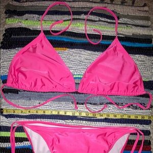 Plus Halter Triangle Tie Side Bikini Swimsuit